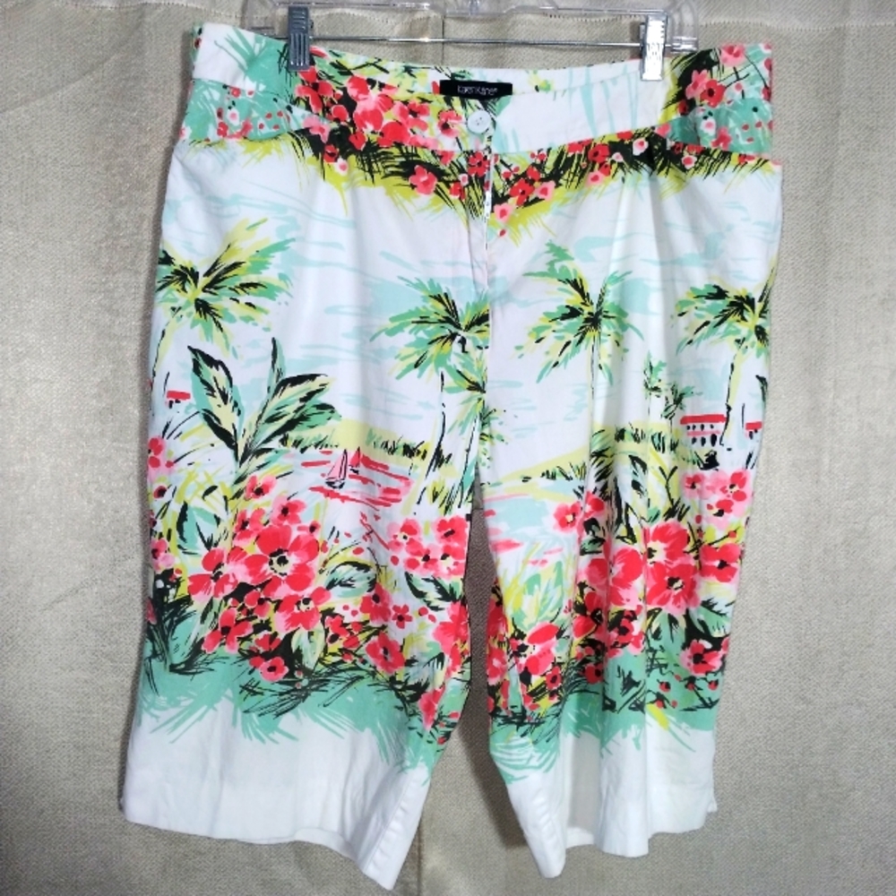 Karen Kane Vintage Bermuda Shorts with Tropical Scene  Bermuda Shorts Vi…